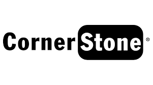 The CornerStone logo, set against a black rectangular background, features the brand name in a unique, segmented font. This design signifies the brand's foundation in delivering durable, reliable workwear and industrial apparel solutions.