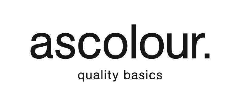 The AS Colour logo, simple yet impactful, showcases the brand name followed by 'quality basics' in a minimalist font. This straightforward design reflects the brand's commitment to high-quality, essential clothing items that form the foundation of any wardrobe.