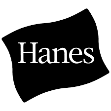 The Hanes logo, depicted on a stylized flag, represents the brand's long-standing reputation for comfort and quality in clothing. With a simple yet bold typeface, this logo symbolizes Hanes' commitment to delivering reliable, everyday apparel.